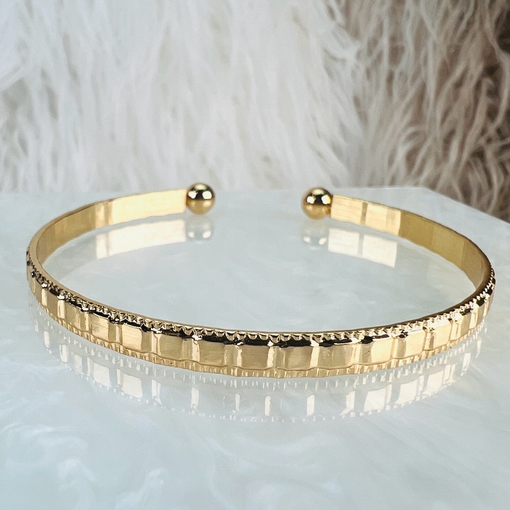 Goldtone Stackable Cuff Bracelet - Picture 7 of 13